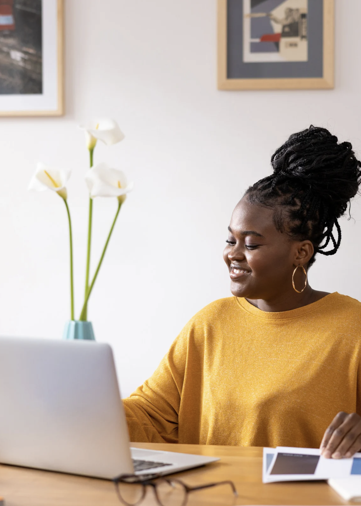 Black Woman Entrepreneur Working on Laptop During Frame Your Pipeline Workshop by Framework Marketing Consulting